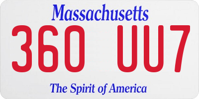 MA license plate 360UU7