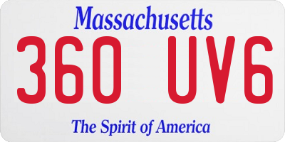 MA license plate 360UV6