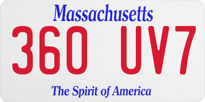 MA license plate 360UV7