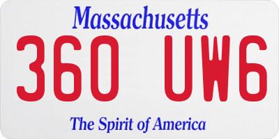 MA license plate 360UW6