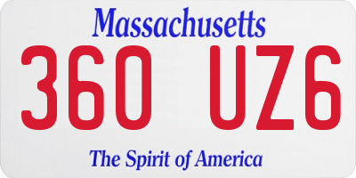 MA license plate 360UZ6