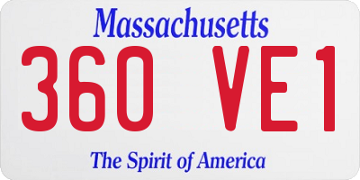 MA license plate 360VE1