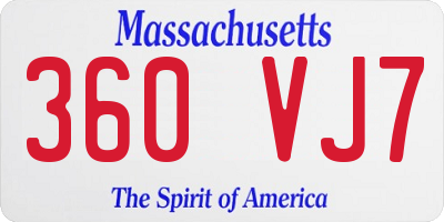 MA license plate 360VJ7