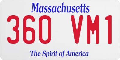 MA license plate 360VM1