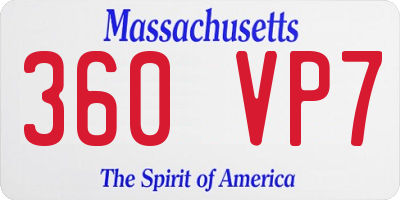 MA license plate 360VP7