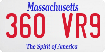 MA license plate 360VR9