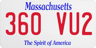 MA license plate 360VU2