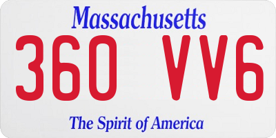 MA license plate 360VV6