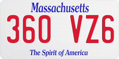 MA license plate 360VZ6
