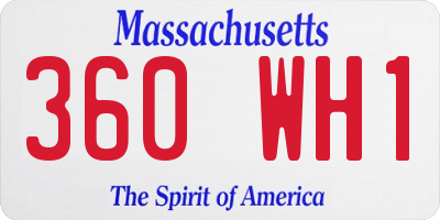 MA license plate 360WH1