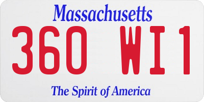 MA license plate 360WI1