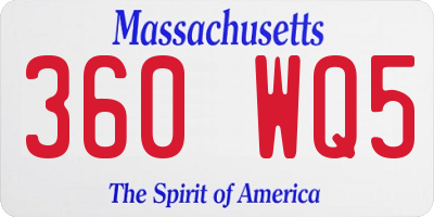 MA license plate 360WQ5