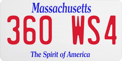 MA license plate 360WS4