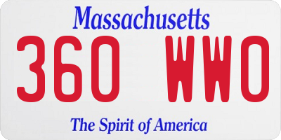 MA license plate 360WW0