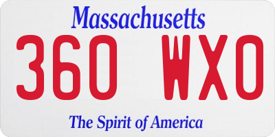 MA license plate 360WX0