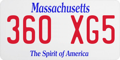 MA license plate 360XG5