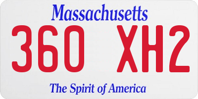 MA license plate 360XH2