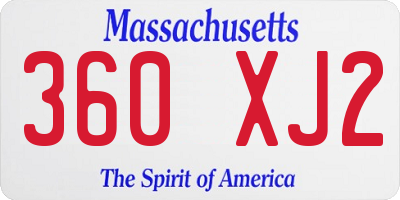 MA license plate 360XJ2