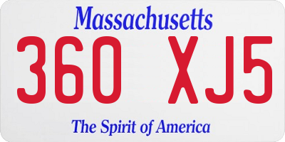 MA license plate 360XJ5