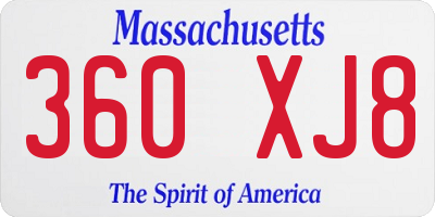 MA license plate 360XJ8