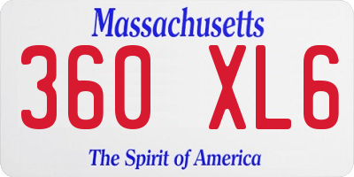 MA license plate 360XL6