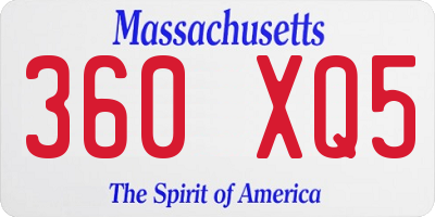 MA license plate 360XQ5