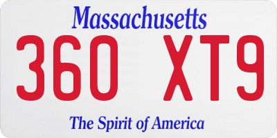 MA license plate 360XT9