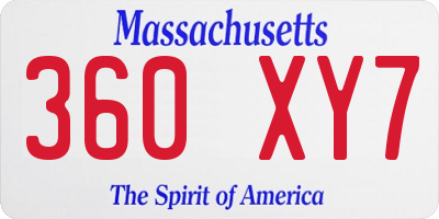 MA license plate 360XY7