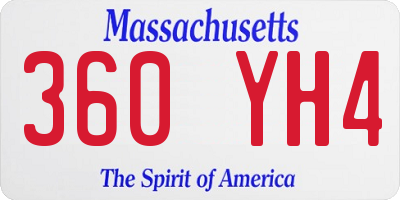 MA license plate 360YH4