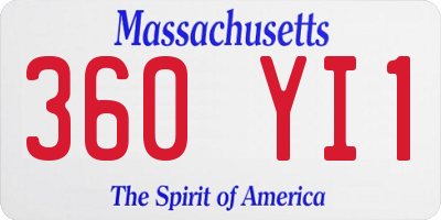 MA license plate 360YI1