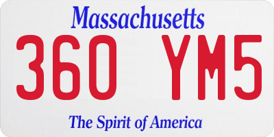 MA license plate 360YM5