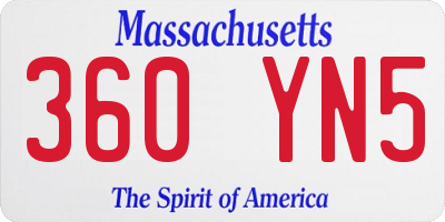 MA license plate 360YN5