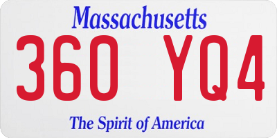 MA license plate 360YQ4