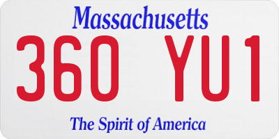 MA license plate 360YU1
