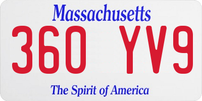 MA license plate 360YV9