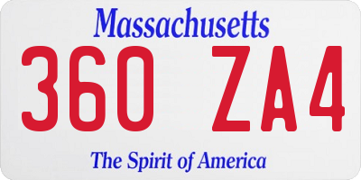 MA license plate 360ZA4