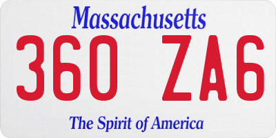 MA license plate 360ZA6