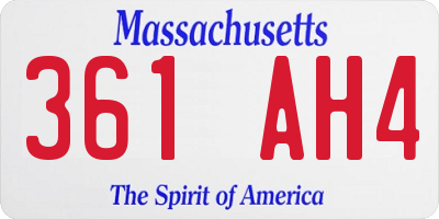 MA license plate 361AH4