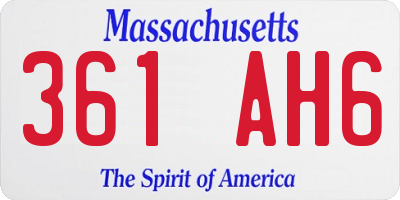 MA license plate 361AH6