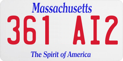 MA license plate 361AI2