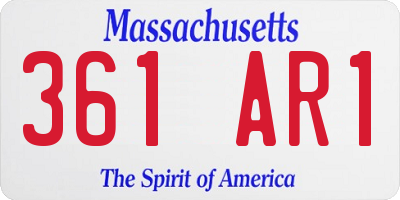 MA license plate 361AR1