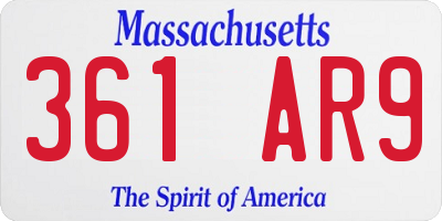 MA license plate 361AR9