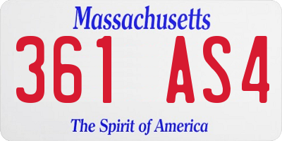 MA license plate 361AS4