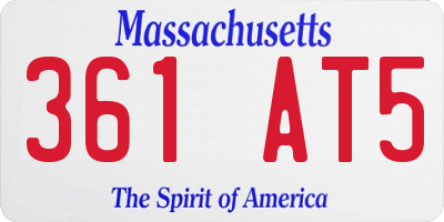 MA license plate 361AT5