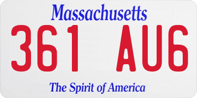 MA license plate 361AU6