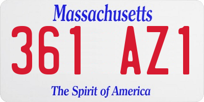 MA license plate 361AZ1