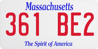MA license plate 361BE2