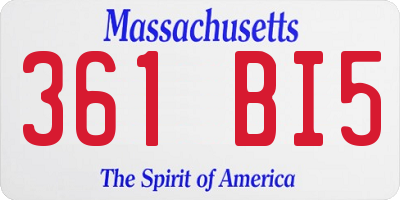 MA license plate 361BI5