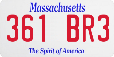 MA license plate 361BR3