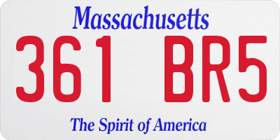 MA license plate 361BR5